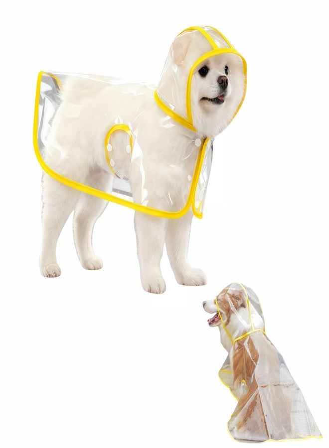 RyanDesign Clear Dog Raincoat, Transparent PVC Cape Style Pet Rain Jacket with Hidden Leash Hole, Adjustable Double Buckle for Small Dogs (Yellow, Medium) - Image 1